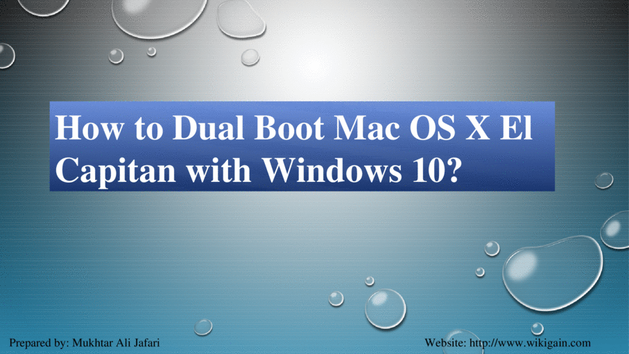 create a bootable usb for mac on windows el captain